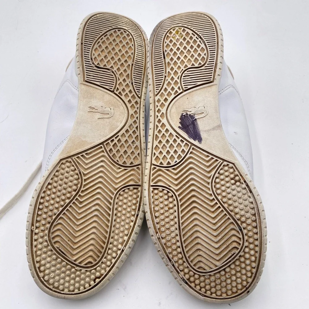 Lacoste Twin‎ Serve 0721 2 SMA Sneakers Mens 9 White Leather Court Shoes VGC